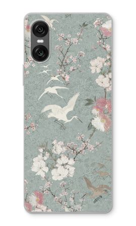 Japanese crane birds blossom