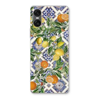 Carreaux bleus, citrons et oranges