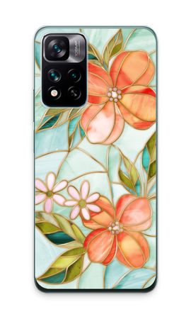 Orange stained glass flower