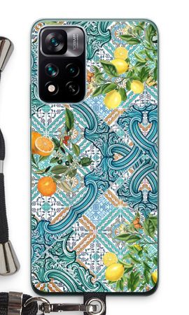 Blue tiles, lemons and oranges