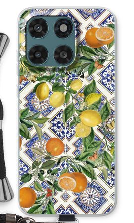 Blue tiles, lemons and oranges