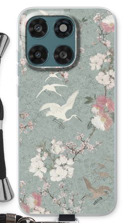 Japanese crane birds blossom