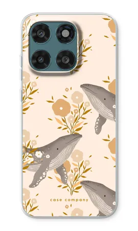 Floral Whales, Motorola Moto G67 pehmeä kotelo