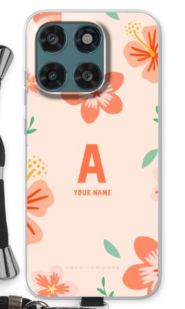 Tropical Pink Flowers Monogram