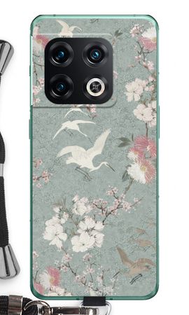 Japanese crane birds blossom