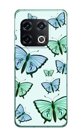 Papillons bleus et verts