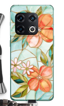 Orange stained glass flower