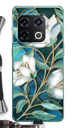 Blue stained glass flowers