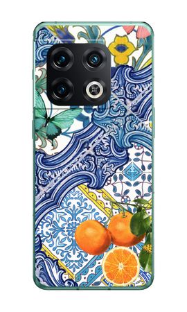 Carreaux bleus et oranges