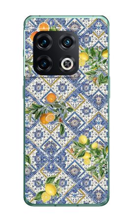 Tuiles bleues, citrons et oranges - petit format