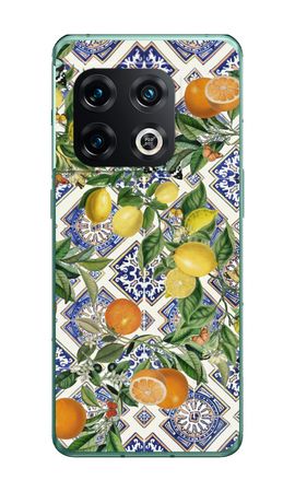 Carreaux bleus, citrons et oranges