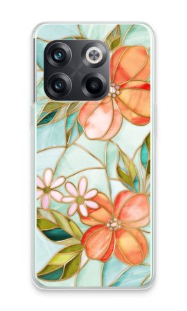 Orange stained glass flower