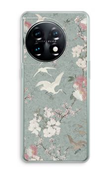 Japanese crane birds blossom