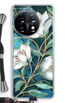 Blauwe glas-in-lood bloemen