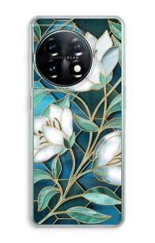 Blue stained glass flowers