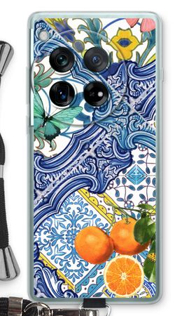 Blue tiles and oranges