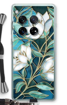 Blue stained glass flowers