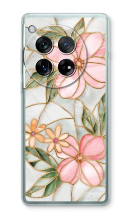 Fleur en vitrail orange