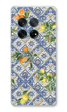 Blue tiles, lemons and oranges - small