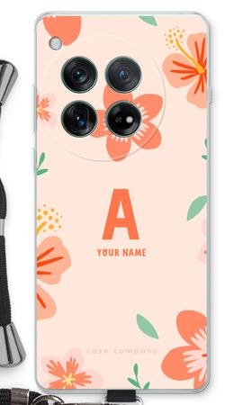 Tropical Pink Flowers Monogram