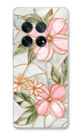 Orange stained glass flower