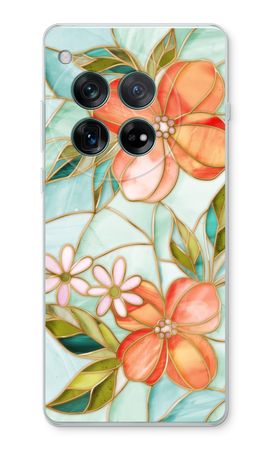 Orange stained glass flower