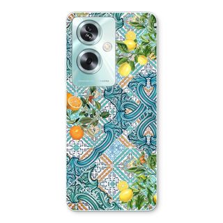 Blue tiles, lemons and oranges