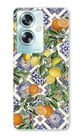 Blue tiles, lemons and oranges