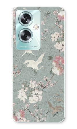 Japanese crane birds blossom