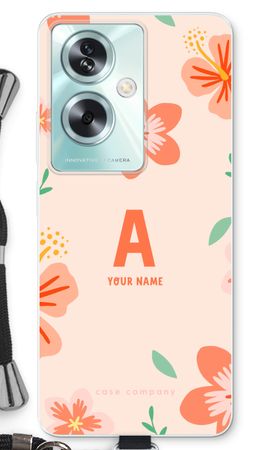 Tropical Pink Flowers Monogram