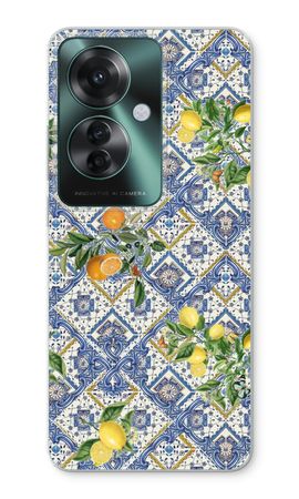 Blue tiles, lemons and oranges - small