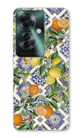 Blue tiles, lemons and oranges