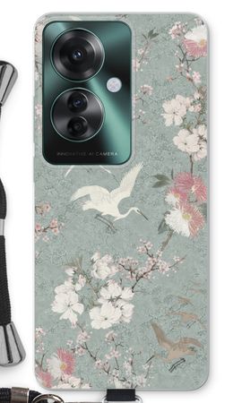 Japanese crane birds blossom