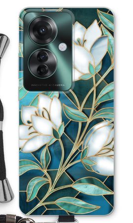 Fleurs en vitrail bleu