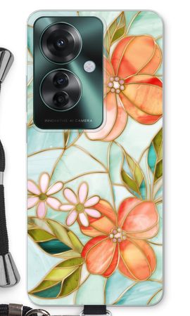 Fleur en vitrail orange