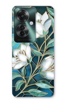 Blue stained glass flowers