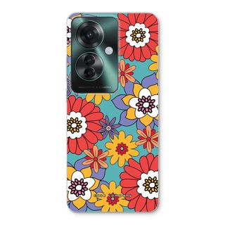 Retro Blumen - Blau