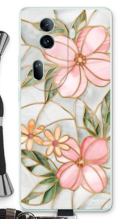 Orange stained glass flower