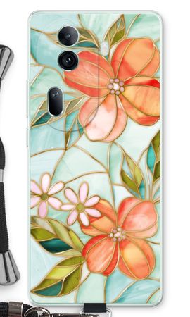 Orange stained glass flower