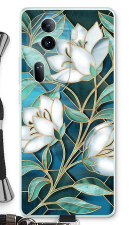 Blue stained glass flowers