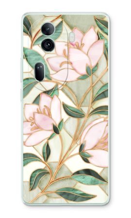 Orange stained glass flower
