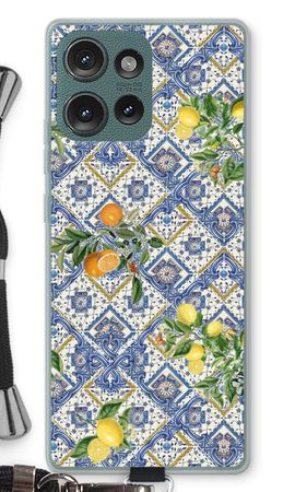 Blue tiles, lemons and oranges - small