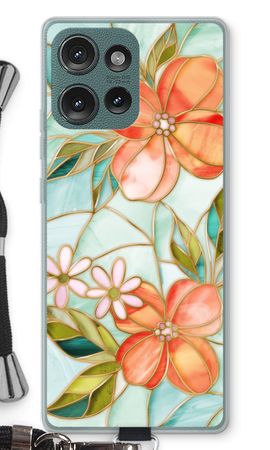 Orange stained glass flower