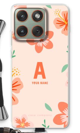 Tropical Pink Flowers Monogram