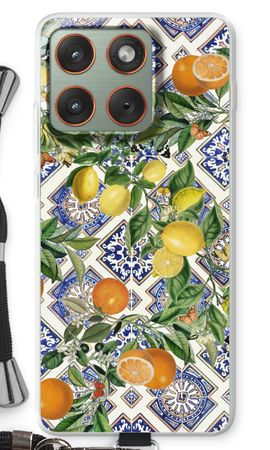 Blue tiles, lemons and oranges