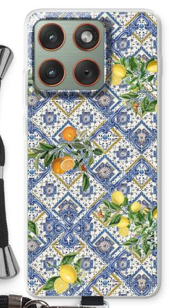 Blue tiles, lemons and oranges - small
