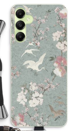 Japanese crane birds blossom