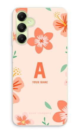 Tropical Pink Flowers Monogram