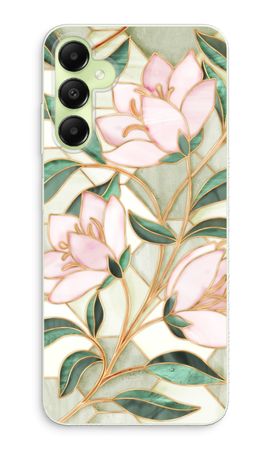 Orange stained glass flower