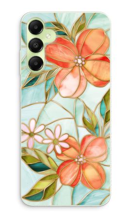 Orange stained glass flower